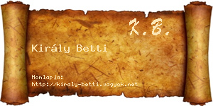 Király Betti névjegykártya